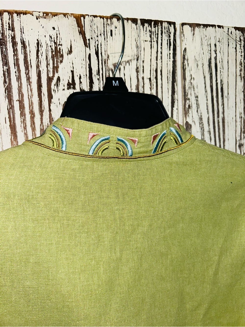 Ruby Rd. Vintage Lime Green Linen Blend Jacket with Beachy Embroidery - Picture 4 of 13